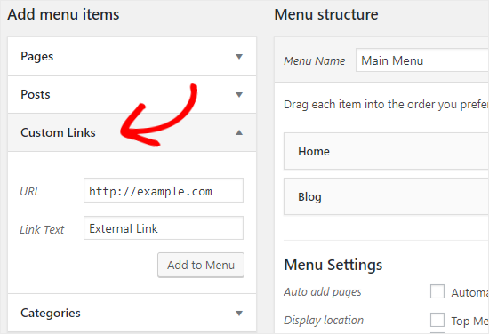 Add Custom Link to Navigation menu in WordPress