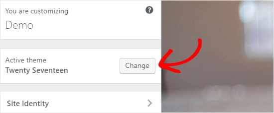 Change WordPress Theme from Customizer