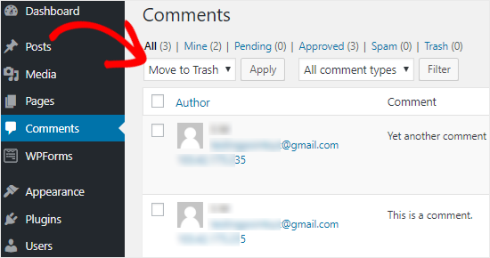 wordpress disable comments