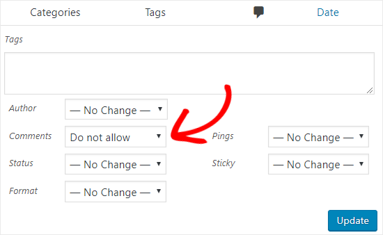 wordpress disable comments