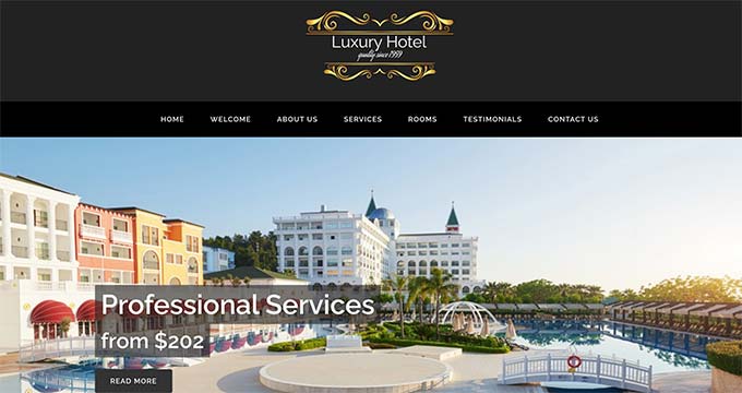 OceanWP hotel theme