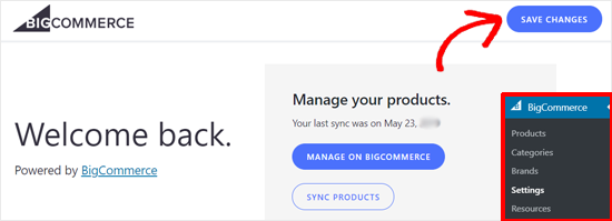 Save Settings BigCommerce for WordPress 