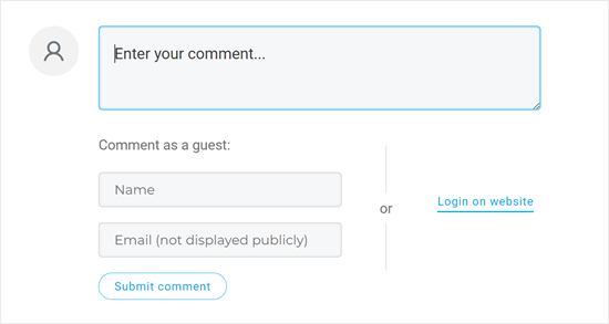 The Thrive Comments form without the website URL field