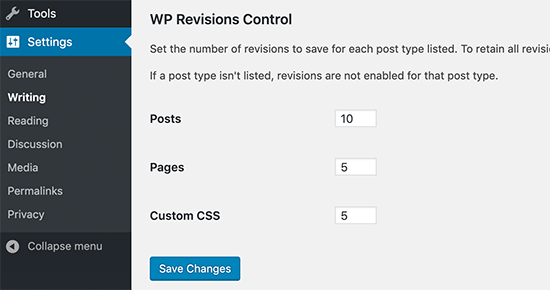 wordpress revisions