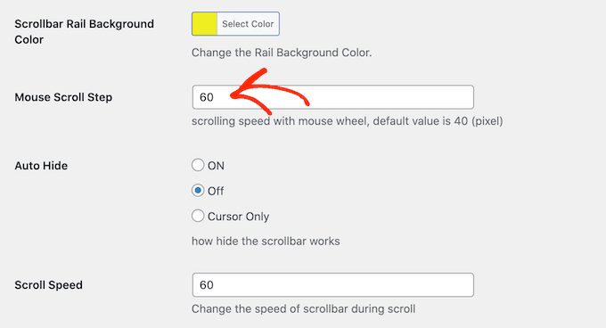 Changing the scrollbar speed in WordPress