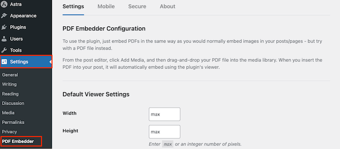 Embedding PDF files in a WordPress blog or website