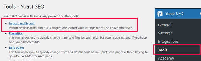 Yoast SEO tools