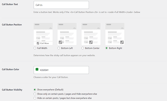 Configure button settings