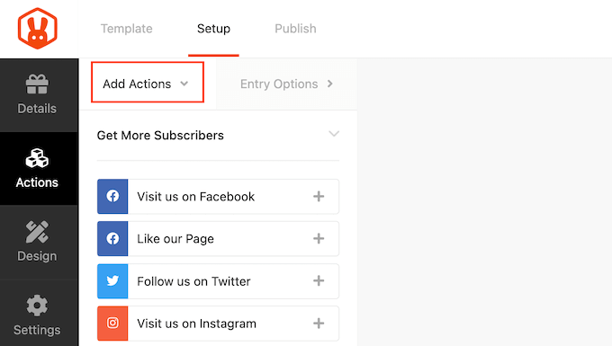 Adding more actions to a contest or giveaway using RafflePress