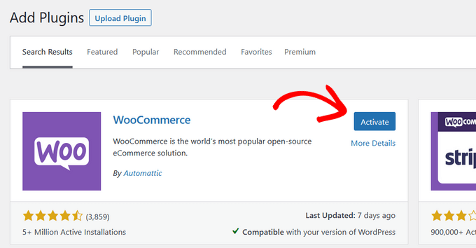 激活 WooCommerce 插件