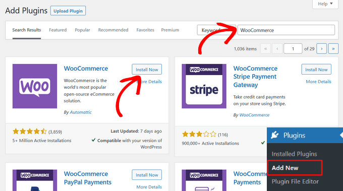 قم بتثبيت البرنامج المساعد WooCommerce