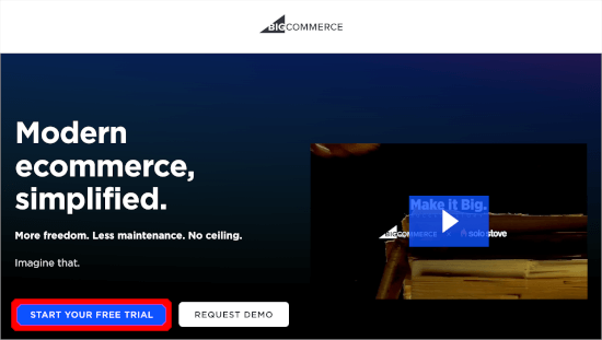 BigCommerce's homepage