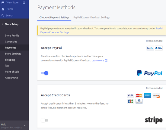 BigCommerce Payment Settings