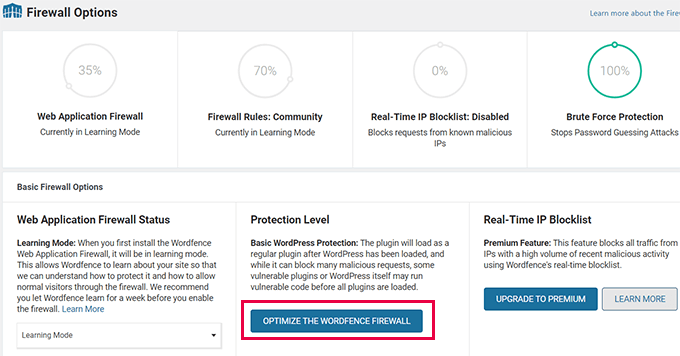 Optimize firewall