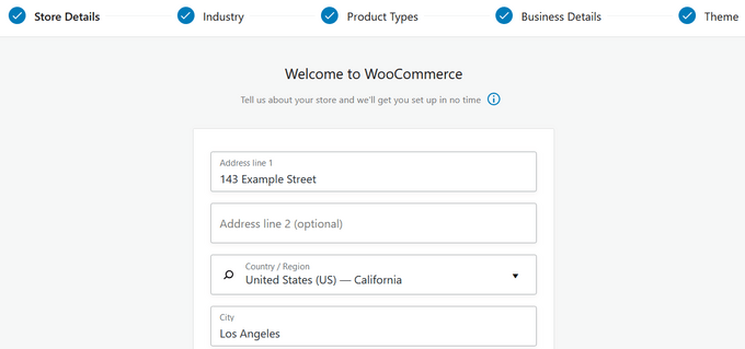 woocommerce setup store details