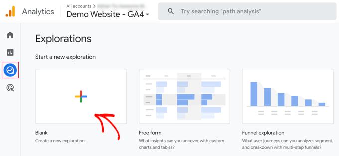 Create a Blank Explore Report in Google Analytics