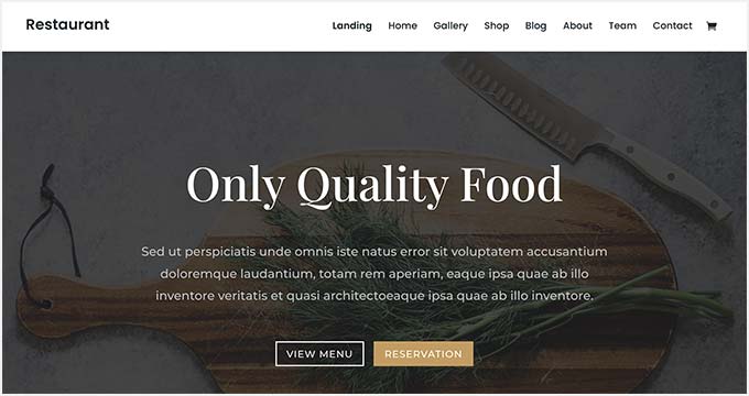 Divi Restaurant Theme