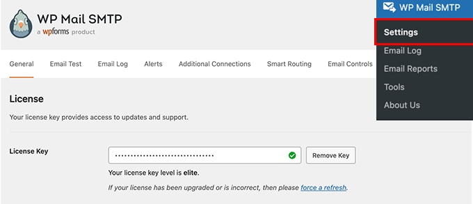 WP Mail SMTP license key