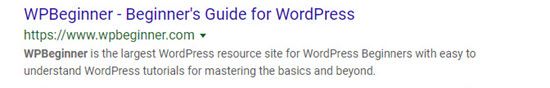 WPBeginner SERP Meta