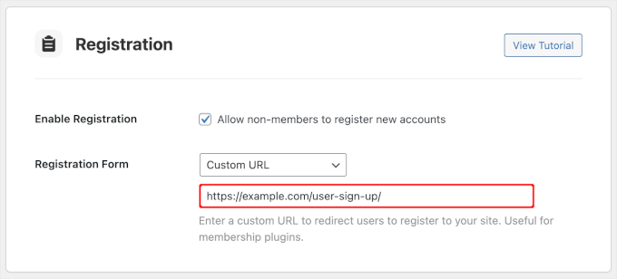 Adding custom link to forum registration