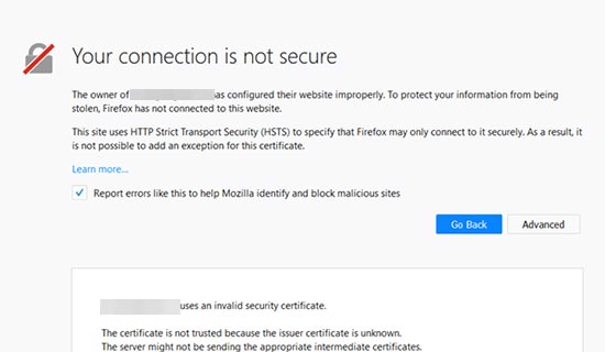 my virtual box says the connection is not secure