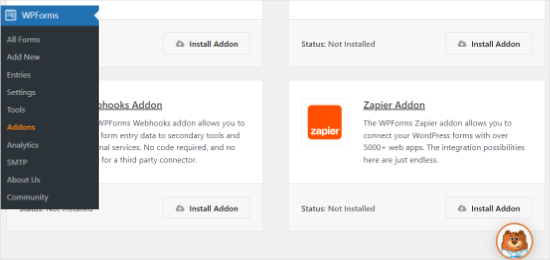 Install Zapier addon