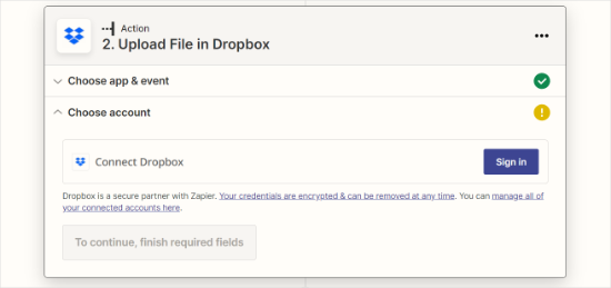 Sign in to your Dropbox account