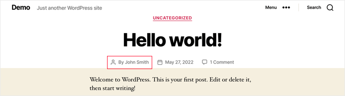 Author Byline in WordPress