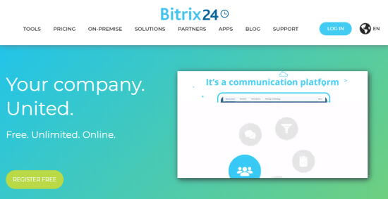 A primeira página do Bitrix24