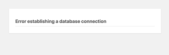 Database connection error in WordPress