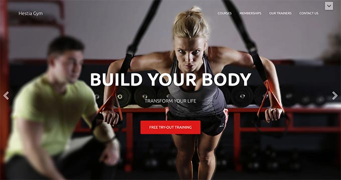 Hestia Pro WordPress fitness theme