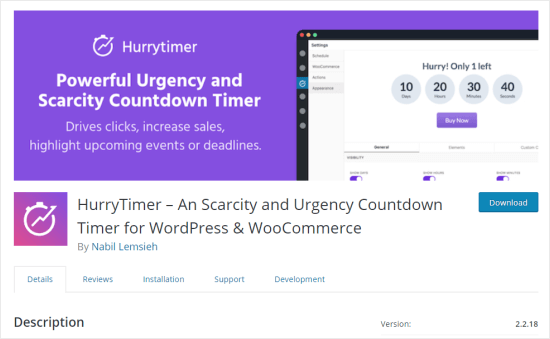 The HurryTimer plugin