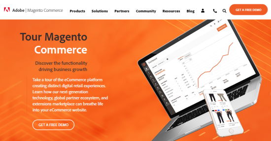 A primeira página do Magento