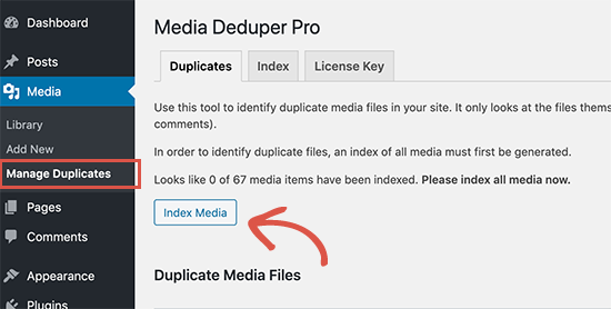 Manage duplicates