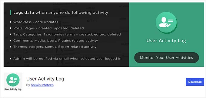 User Activity Log