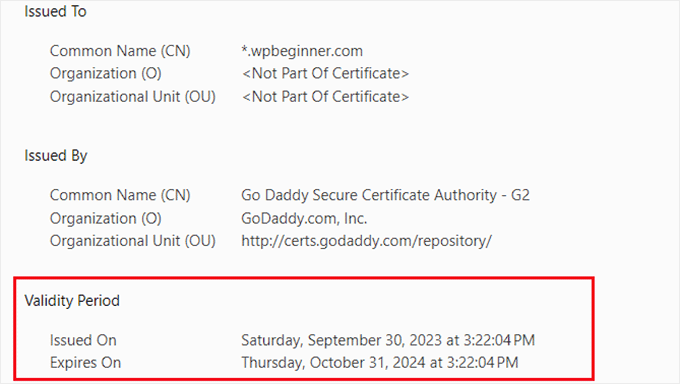 View SSL Certificate validity