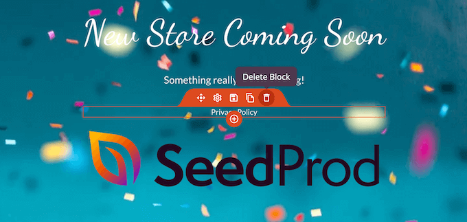 删除 SeedPage 页面构建器中的块