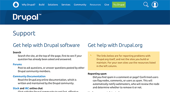 Suporte da comunidade Drupal