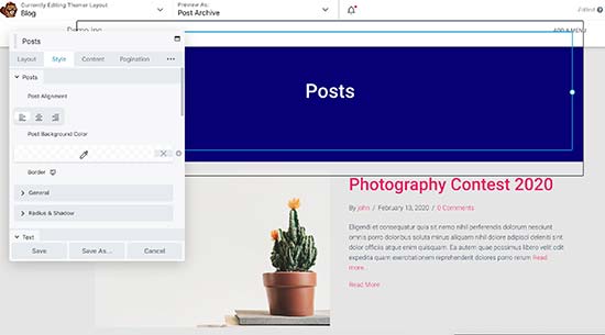 Editing your blog posts layout in Beaver Builder