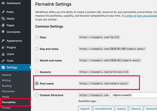 Estrutura de URL amigável para SEO no WordPress