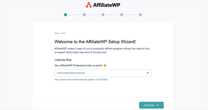 Add AffiliateWP license key