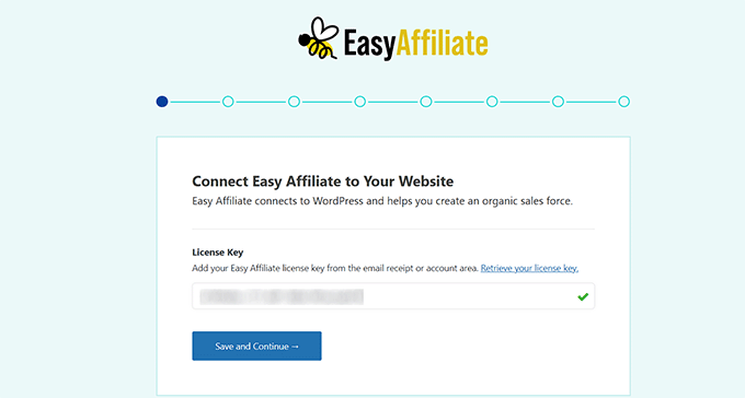 Add Easy Affiliate's license key