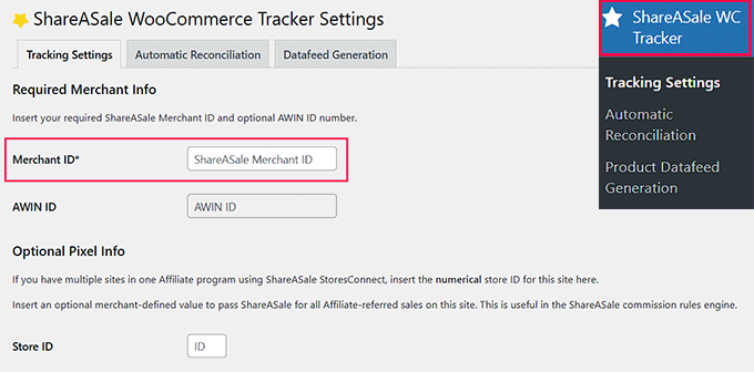 Linking the ShareASale WooCommerce Tracker plugin to your ShareASale account