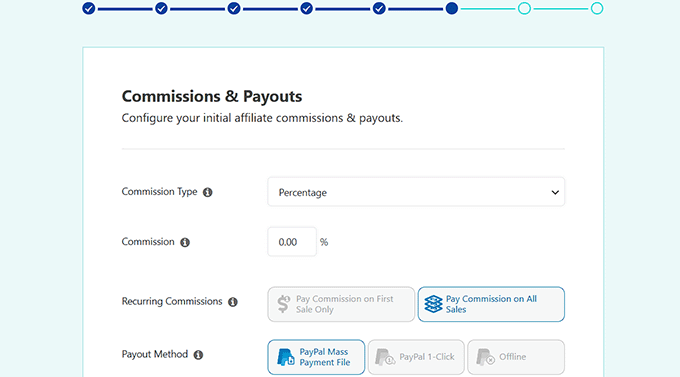 Configure commissions and payouts