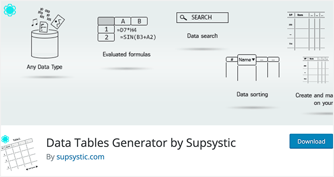 Data Tables Generator