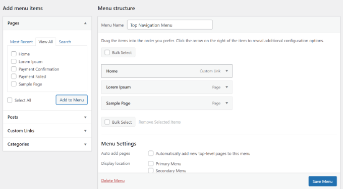 Adding a new WordPress menu item - Easy WP Guide