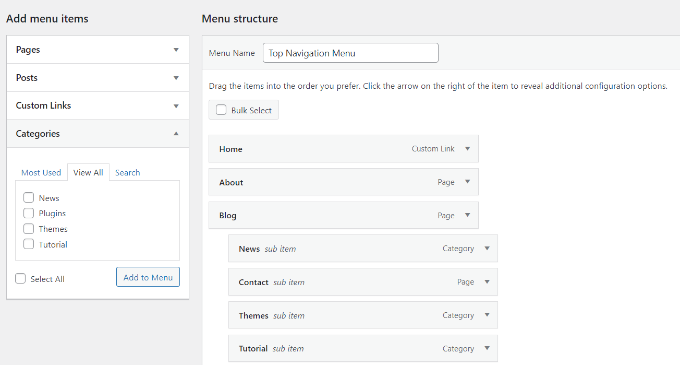 Adding a new WordPress menu item - Easy WP Guide