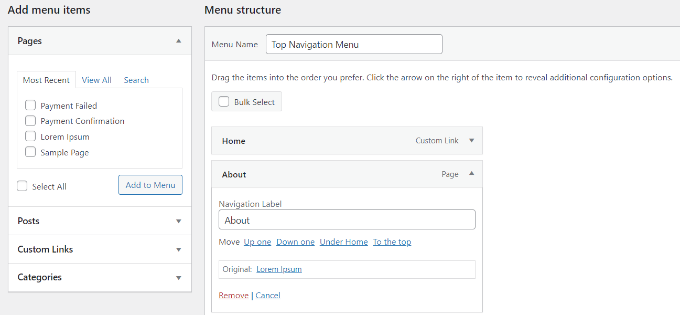 Adding a new WordPress menu item - Easy WP Guide