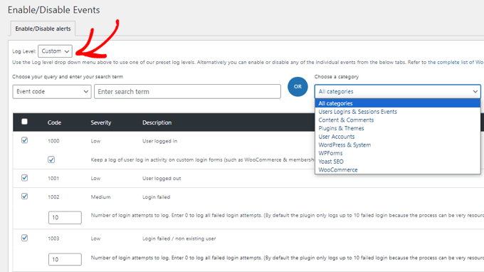 Track events in WP Activity Log