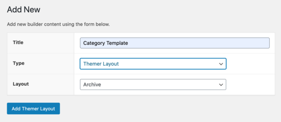 Add new category template